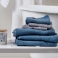 Preview: Fresh Laundry Handtuch - Washed Linen Waffelpique - Blues - Dark Blue