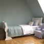 Preview: Bett Sleigh in antikweiß, Breite 90 cm