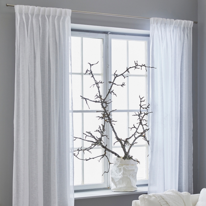 Dalsland Voile Linen Vorhang -  in Optical White - 140 x 290 cm von Himla