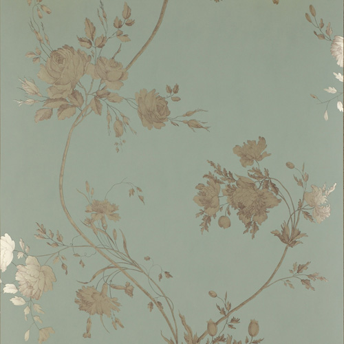 Darcy Wallpaper - Tapete von Colefax and Fowler - Aqua