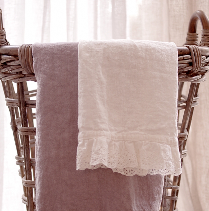 Genziana Handtuch aus Leinen in offwhite