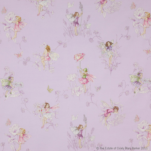Meadow Flower Fairies Baumwollstoff, Jane Churchill, lilac