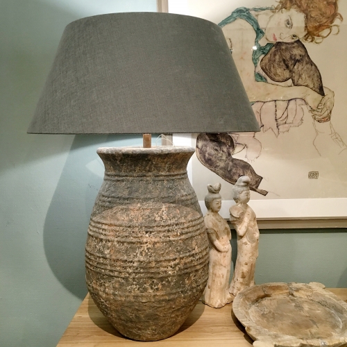 Keramiklampenfuß Pondiri terracotta/antikgrau