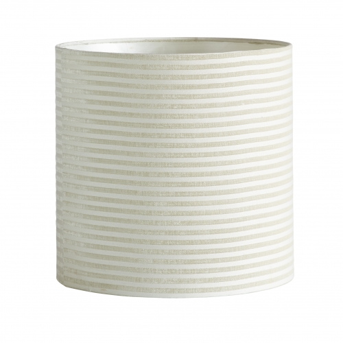 Lampenschirm Cylinder - Samt Streifen - 40 x 40 cm - Ecru